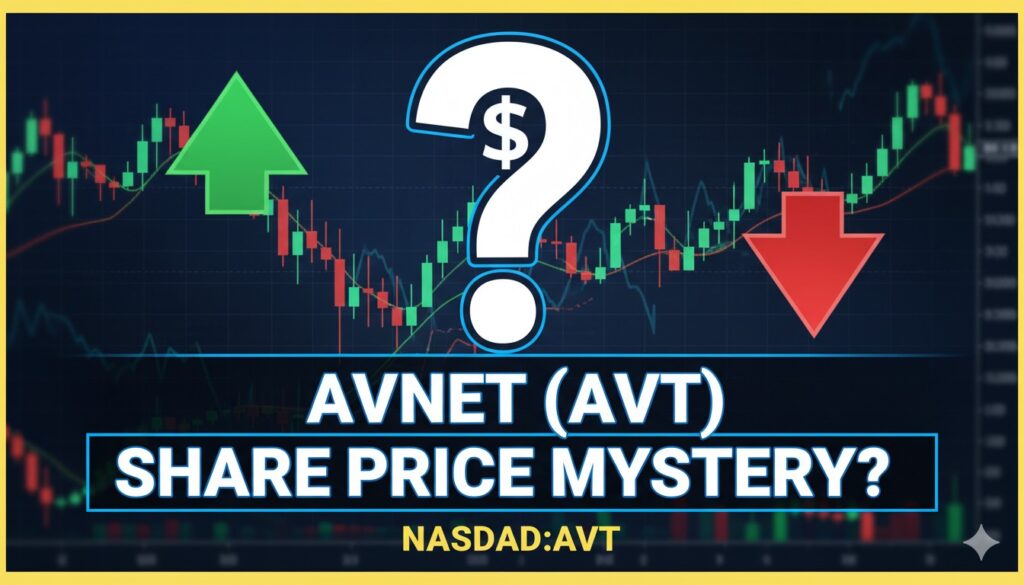 Line chart displaying Avnet, Inc.'s stock price fluctuations over the past year with key performance indicators.