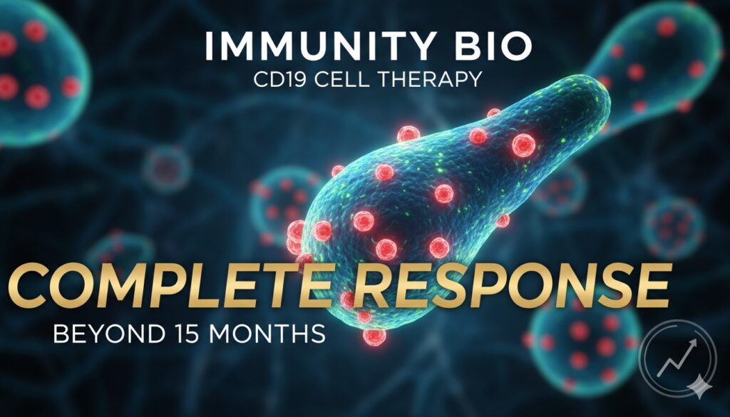 Illustration of natural killer cells targeting cancer cells in a laboratory setting.