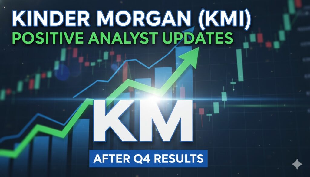 Stock chart showing upward trend for Kinder Morgan shares following earnings release
