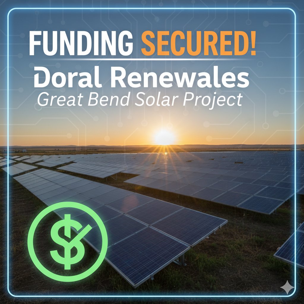 Alt Text for featured image : Aerial view of the Great Bend Solar project solar panels in Meigs County, Ohio, along the Ohio River under clear skies.